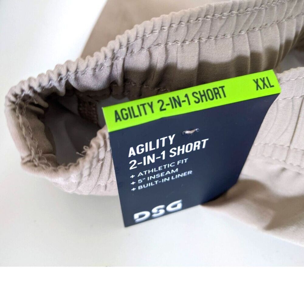 NEW DSG Men's Athletic Tan Beige Woven Shorts 8" Inseam Size 2XL NWT